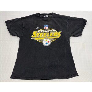 Vintage 90's Pittsburgh Steelers Logo Athletic NFL Football Tee T-Shirt Men's L
